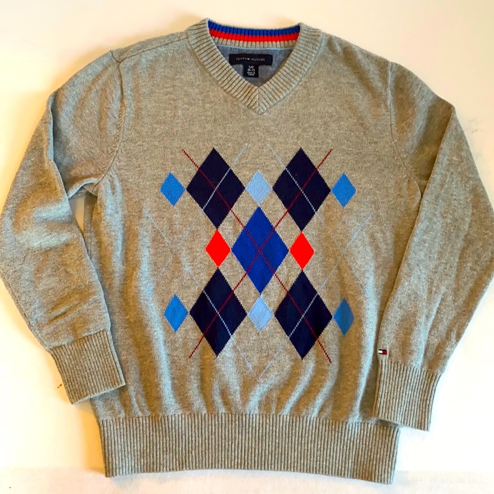 Tommy Hilfiger Grey Argyle Sweater